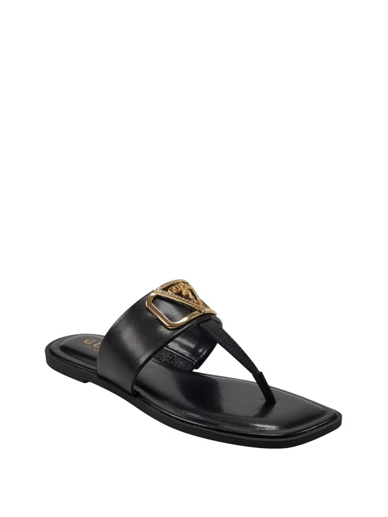 Guess Rosy Bling T-Strap Sandals- Black (US 7)