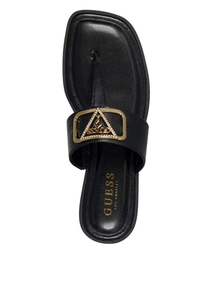 Guess Rosy Bling T-Strap Sandals- Black (US 7)