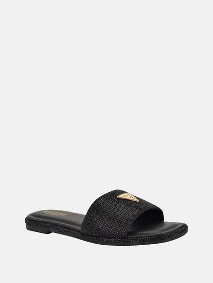 Guess Tahleas Rhinestone Sandals- Black US 7