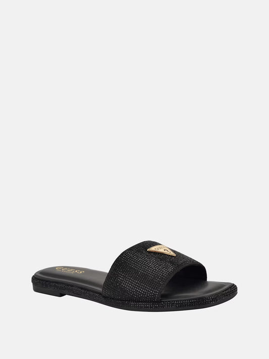 Guess Tahleas Rhinestone Sandals- Black US 7