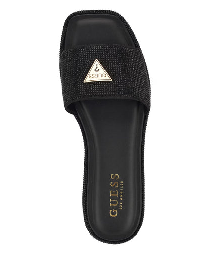 Guess Tahleas Rhinestone Sandals- Black US 7