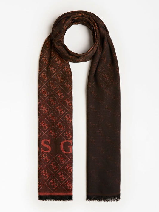 Guess Valy Jacquard Scarf- Brown