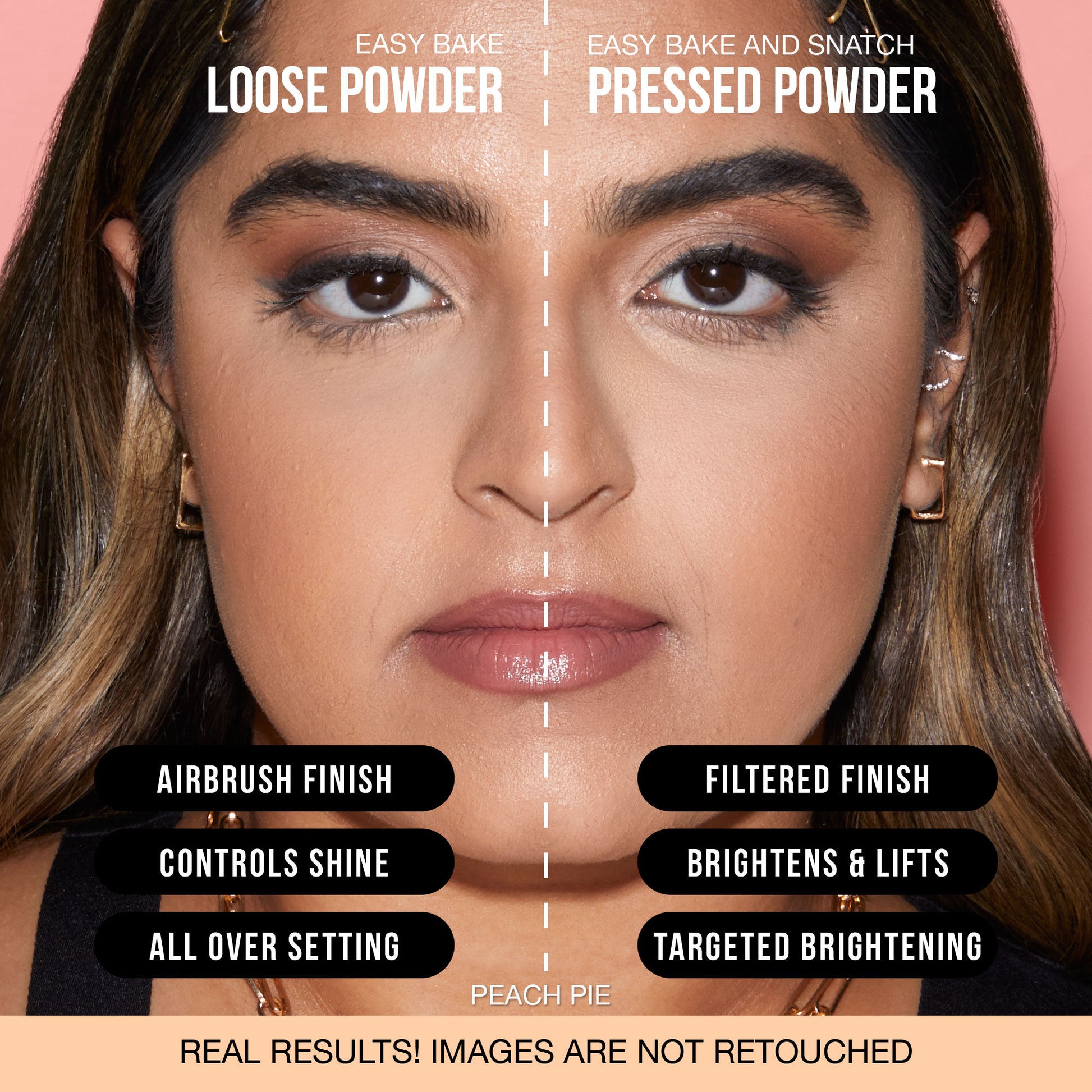 Huda Beauty Easy Bake and Snatch Pressed Powder- Peach Pie