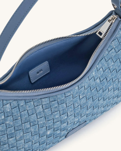 JE PEI Lily Shoulder Bag- Blue Denim Weave