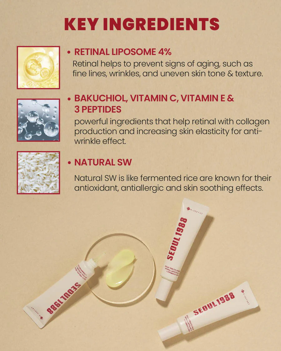 KSECRET Seoul 1988 Eye Cream Retinal Liposome 4% + Fermented Bean 30ml