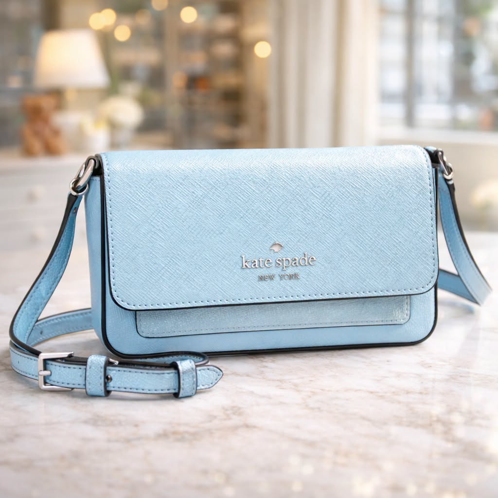 Kate Spade Glimmer Boxed Crossbody Duo- Frosty Sky