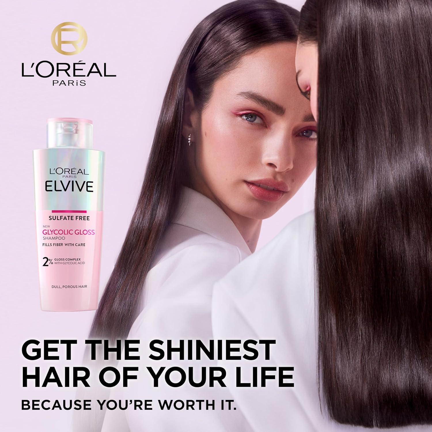 L'Oreal Elvive Glycolic Gloss Sulphate Free Shampoo for Dull Hair 200ml