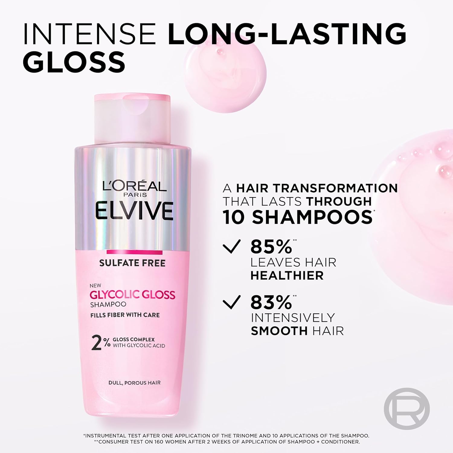 L'Oreal Elvive Glycolic Gloss Sulphate Free Shampoo for Dull Hair 200ml