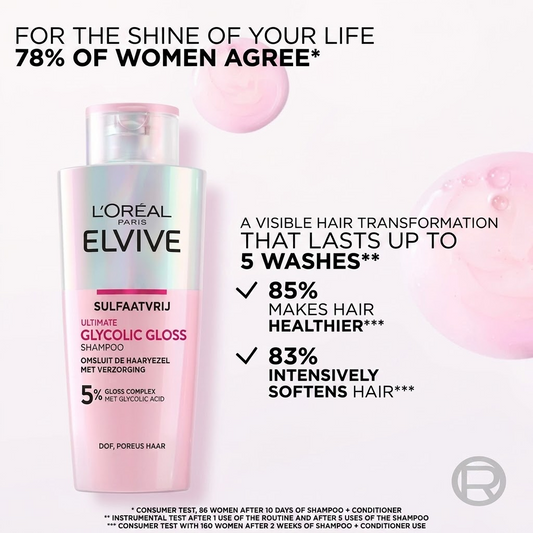 L'Oreal Elvive Glycolic Gloss Ultimate Shampoo for Dull Hair 200ml