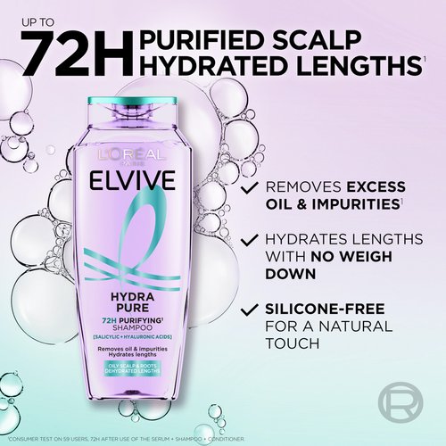 L'Oreal Elvive Hyaluron Pure 72hr Purifying Shampoo 400ml