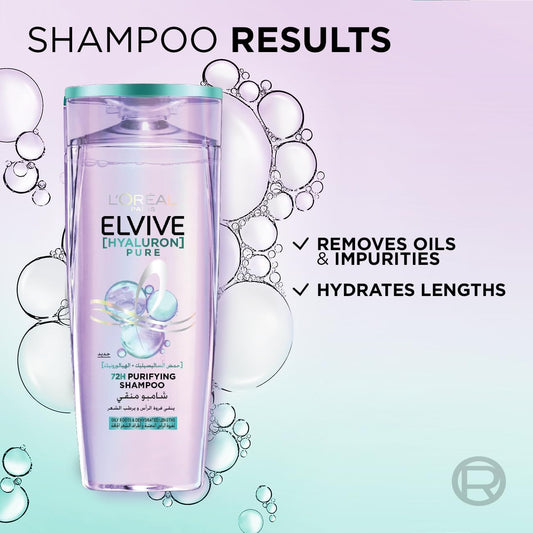 L'Oreal Elvive Hyaluron Pure 72hr Purifying Shampoo 600ml