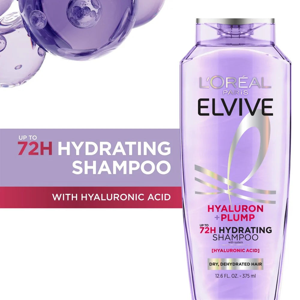L'Oreal Hyaluron + Plump 72H Hydrating Shampoo 375ml