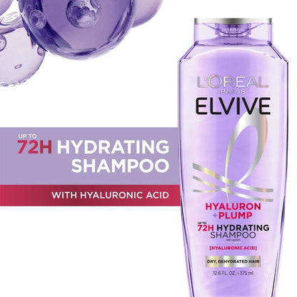 L'Oreal Hyaluron + Plump 72H Hydrating Shampoo 375ml