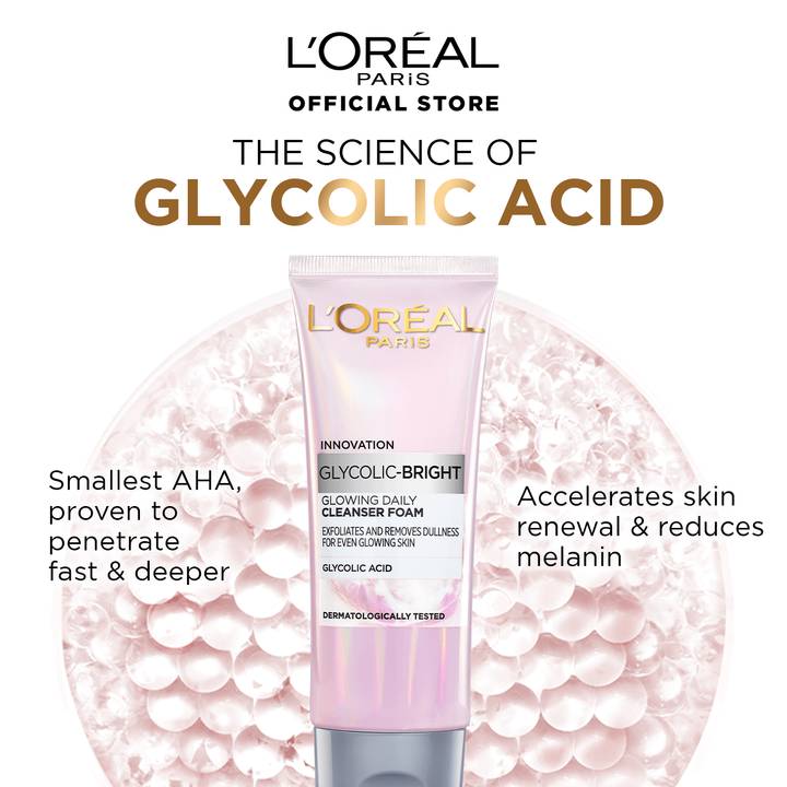 L'Oreal Paris Innovation Glycolic Bright Glowing Daily Cleanser Foam 100ml