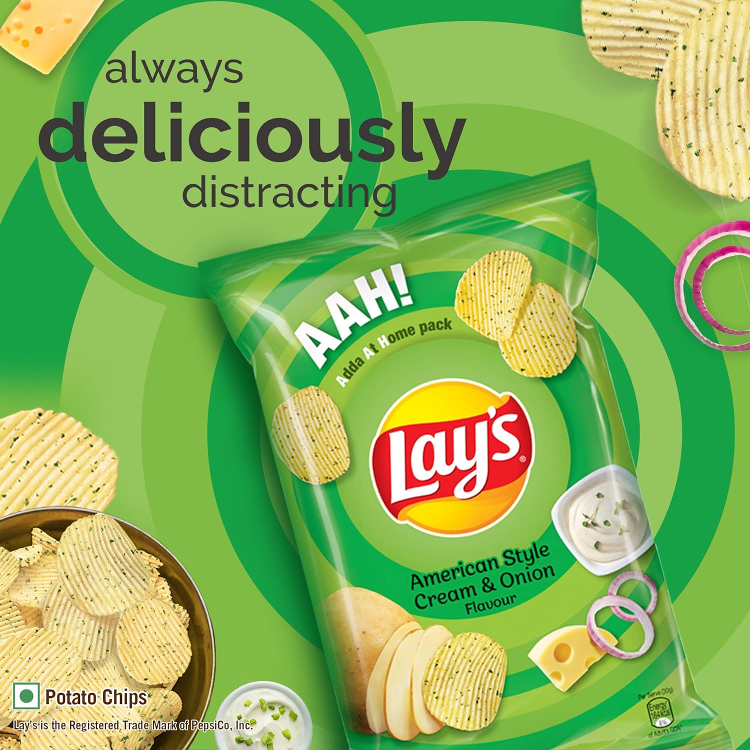 Lay's American Style Cream & Onion Flavor Chips 90g