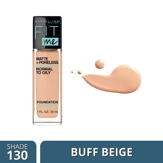 Maybelline Fit Me Matte+ Poreless Normal to Oily Foundation- 130 Buff Beige