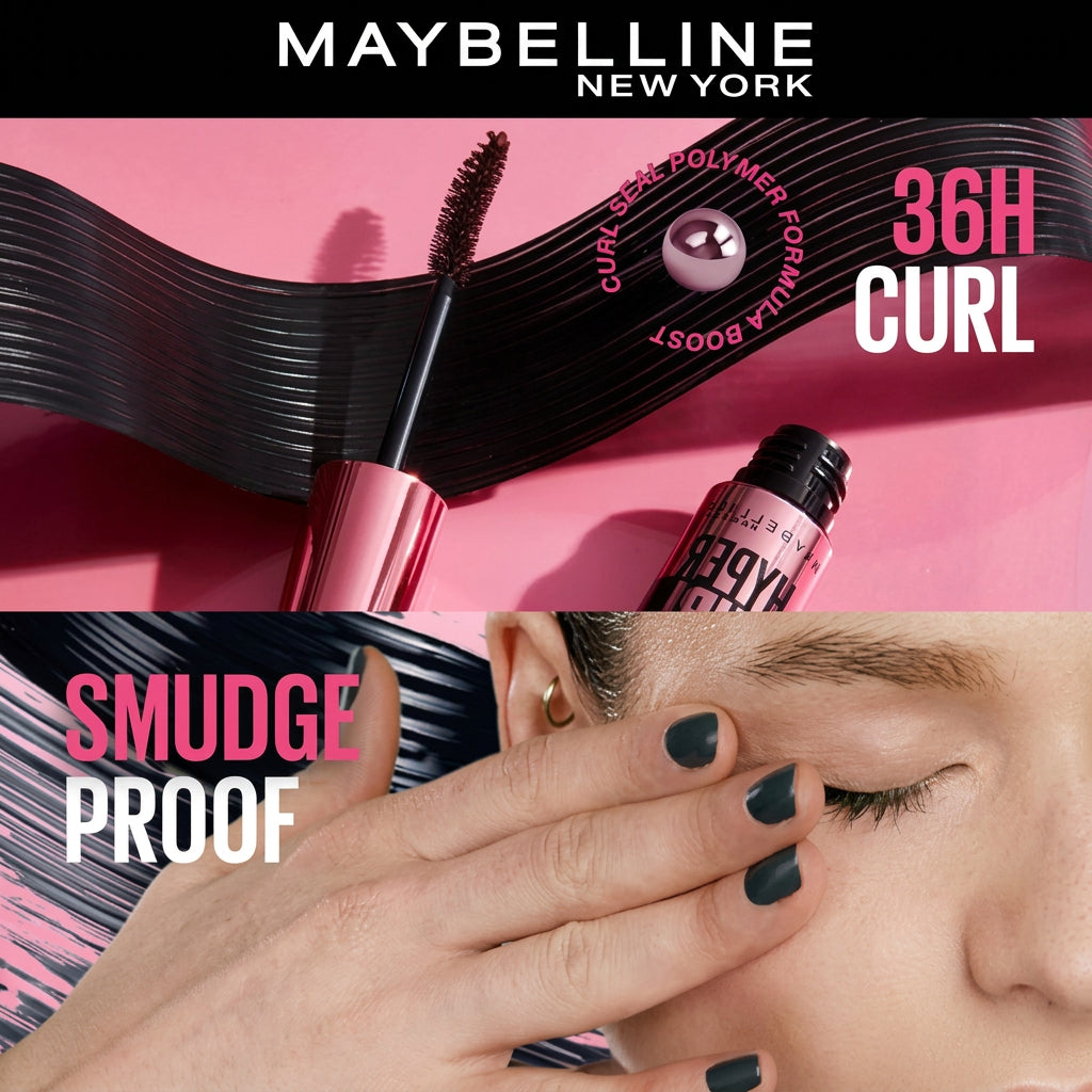 Maybelline Hyper Curl Easy Wash Mascara- Black