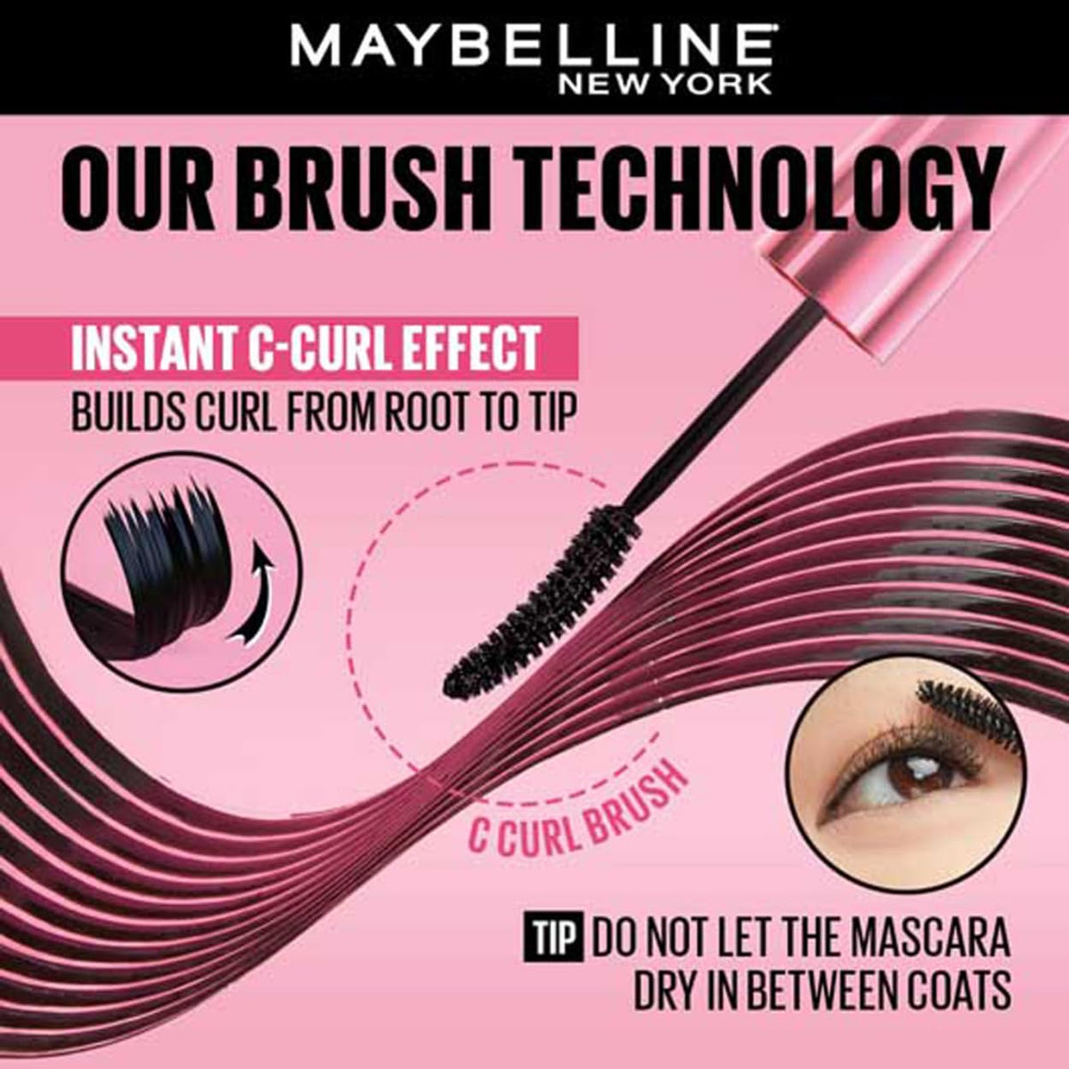Maybelline Hyper Curl Easy Wash Mascara- Black