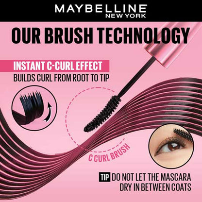 Maybelline Hyper Curl Easy Wash Mascara- Black