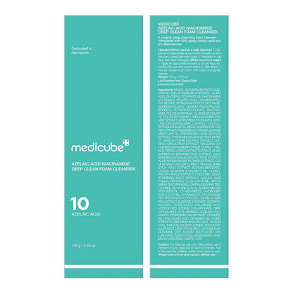 Medicube Azelaic Acid Niacinamide Deep Clean Foam Cleanser 120g