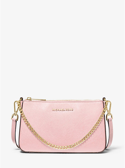 Michael Kors Jet Set Medium Saffiano Leather Crossbody Bag-Powder Blush