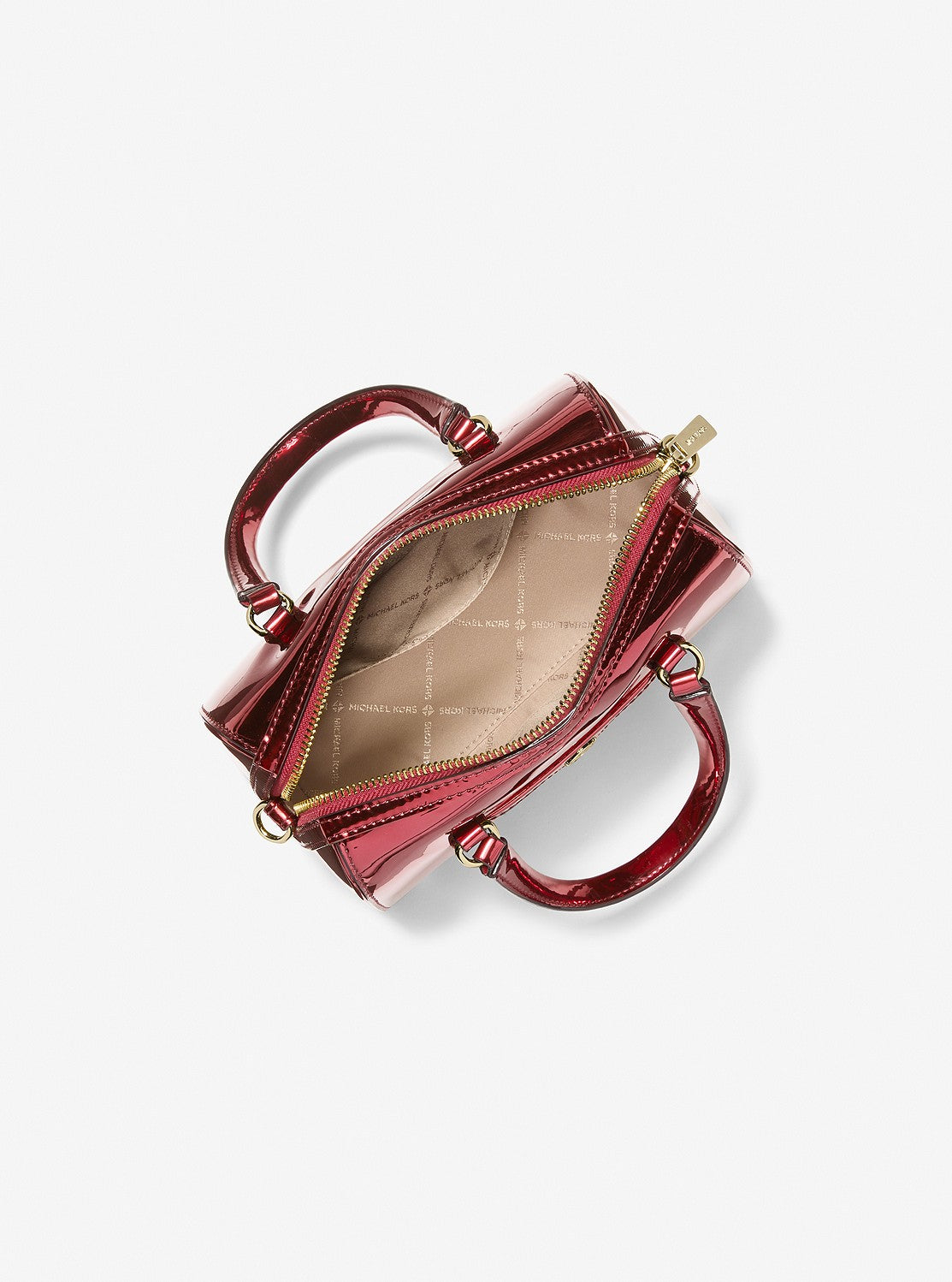 Michael Kors Jet Set Small Metallic Crossbody Bag- Cherry
