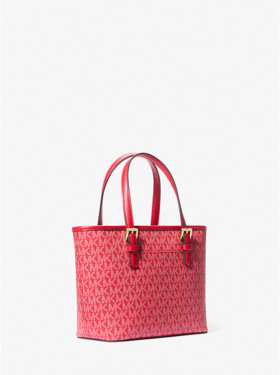 Michael Kors Jet Set Travel Extra-Small Logo Top-Zip Tote Bag- Bright Red