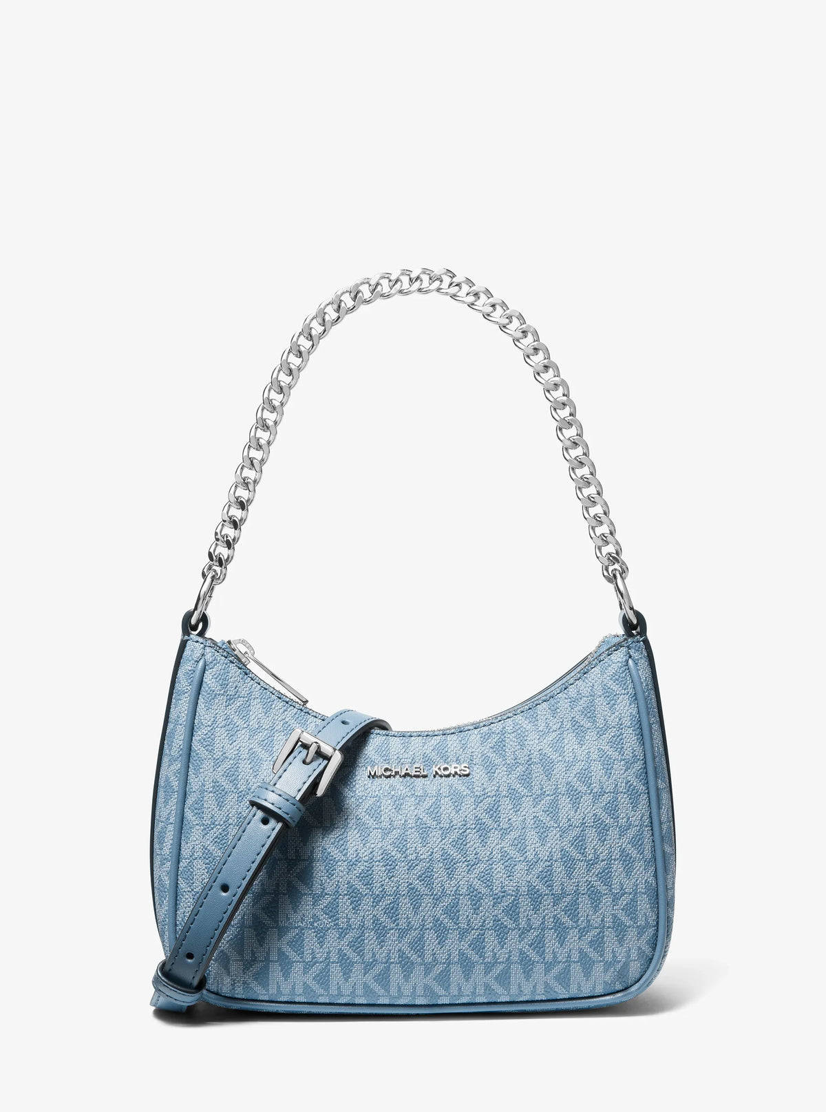 Michael Kors Jet Set Travel Small Signature Pochette Bag– Denim