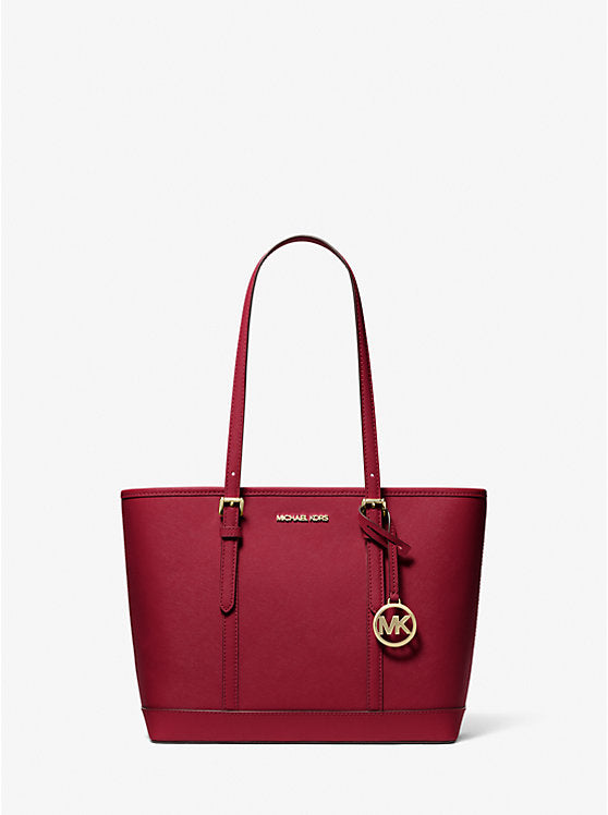 Michael Kors Jet Set Trvl Small Saffiano Leather Tote Bag-CHERRY