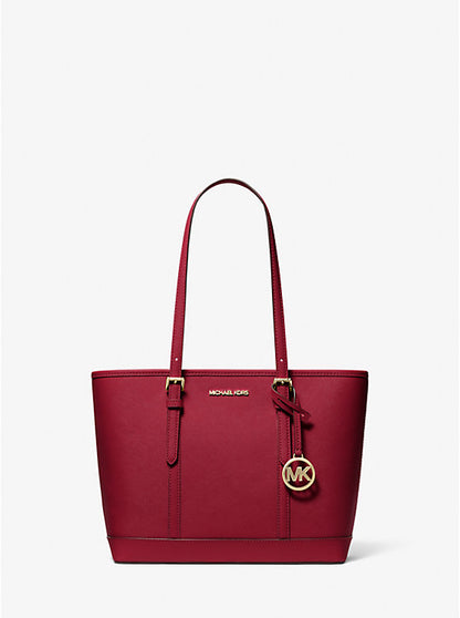 Michael Kors Jet Set Trvl Small Saffiano Leather Tote Bag-CHERRY