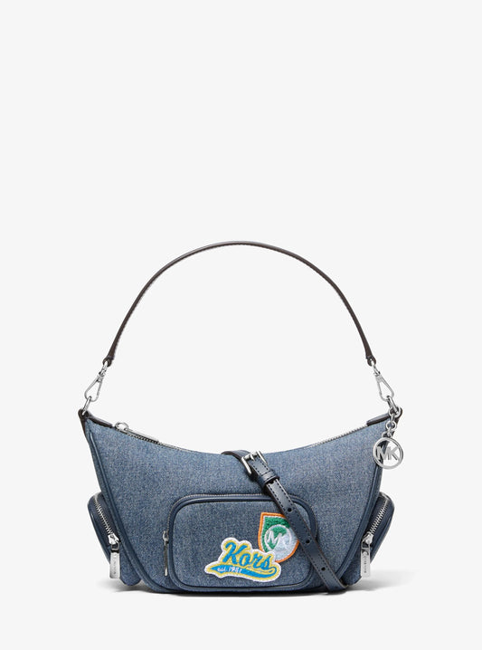 Michael Kors Merritt Small Denim Crossbody Bag-Washed Denim