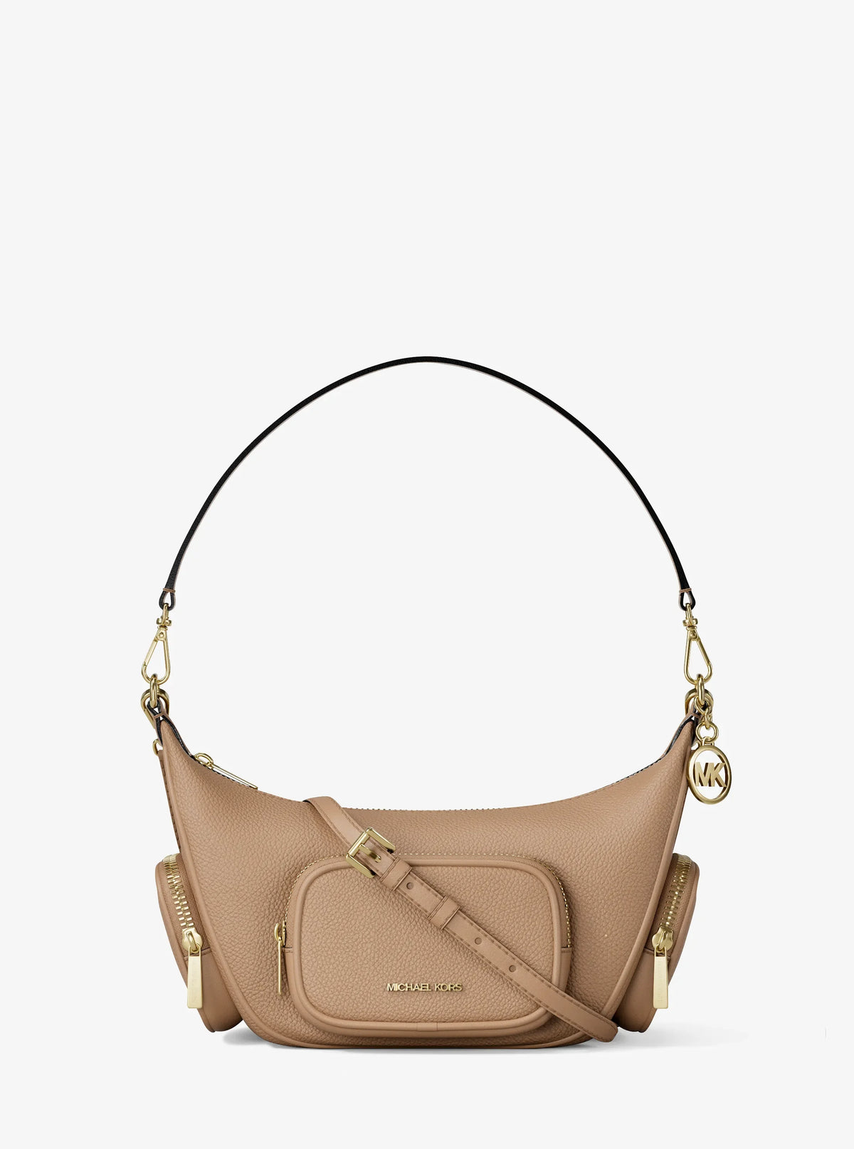 Michael Kors Merritt Small Pebbled Leather Crossbody Bag– Camel