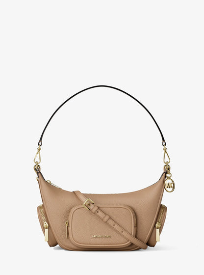 Michael Kors Merritt Small Pebbled Leather Crossbody Bag– Camel