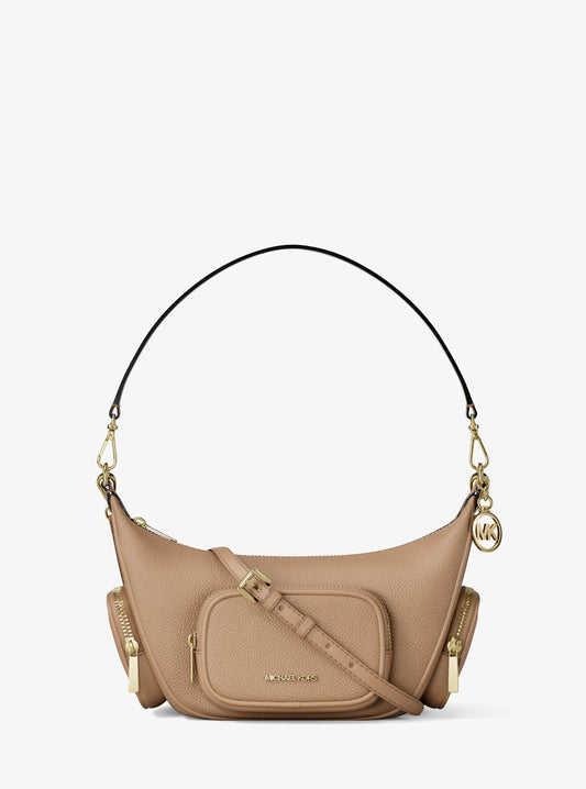 Michael Kors Merritt Small Pebbled Leather Crossbody Bag– Camel