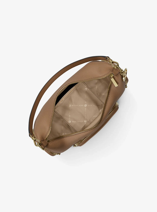 Michael Kors Merritt Small Pebbled Leather Crossbody Bag– Camel