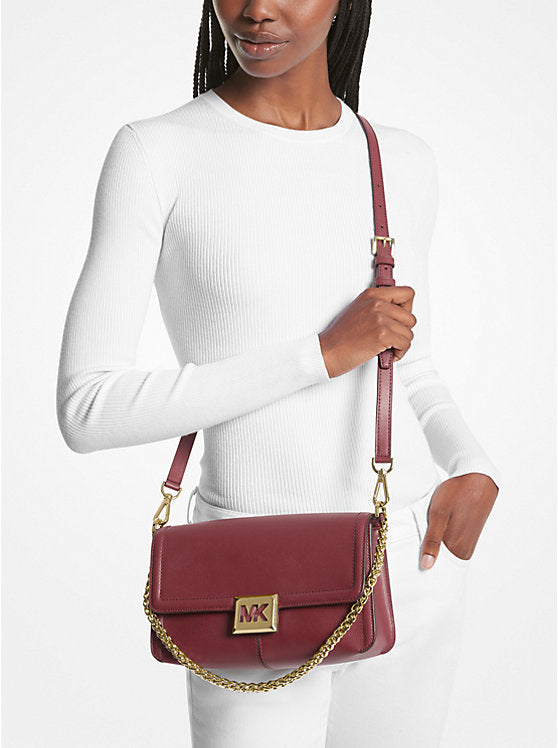 Michael Kors Sonia Medium Leather Shoulder Bag- Dark Cherry