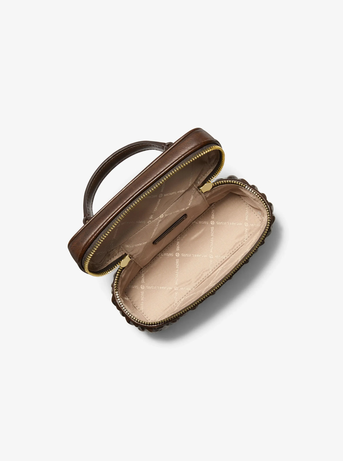 Michael Kors Vivi S Matelasse Burnished Bag- Chocolate
