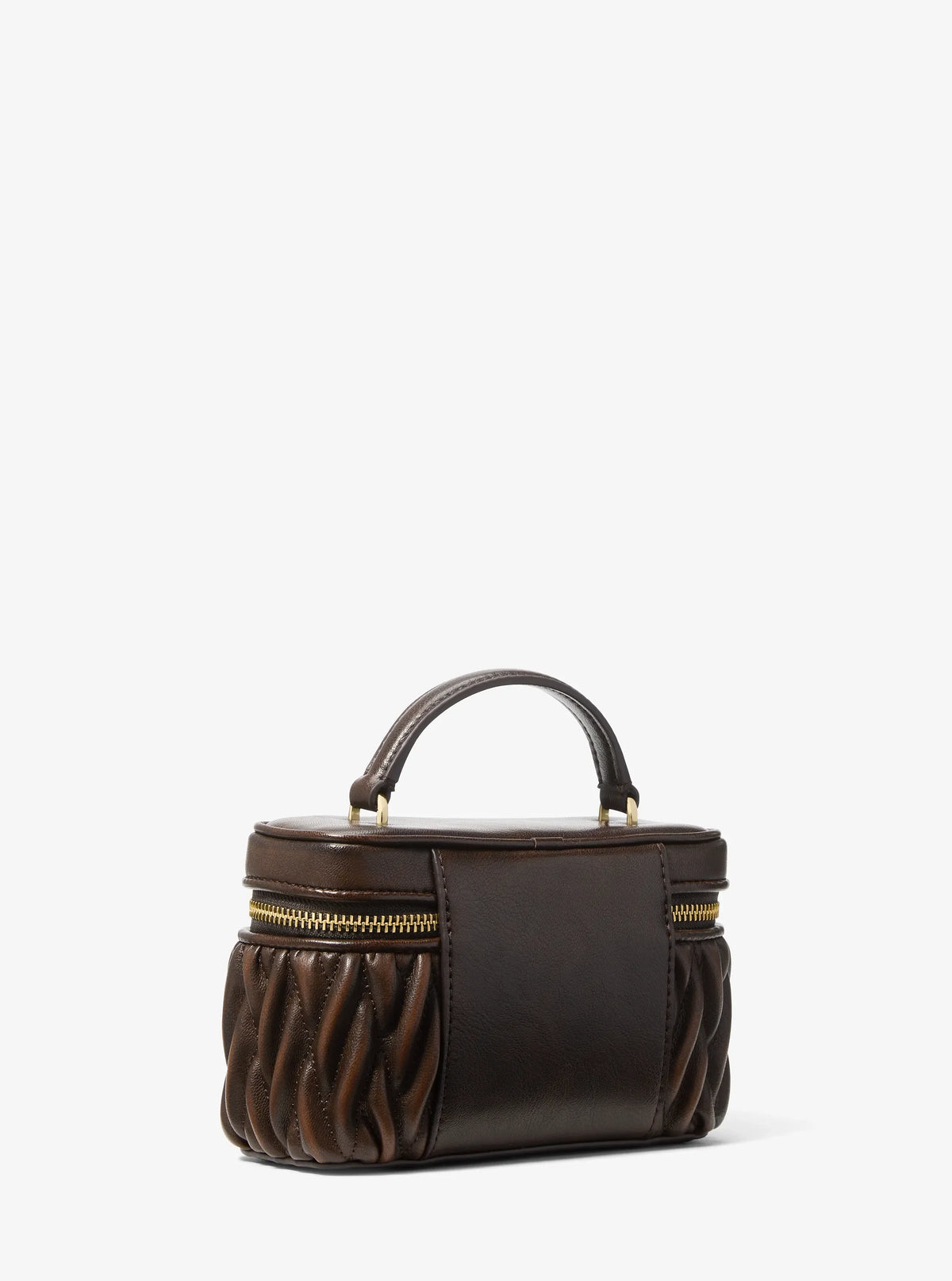 Michael Kors Vivi S Matelasse Burnished Bag- Chocolate