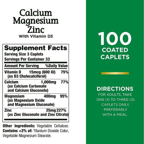 Naturess Bounty Calcium Magnesium Zinc 100 Caplets