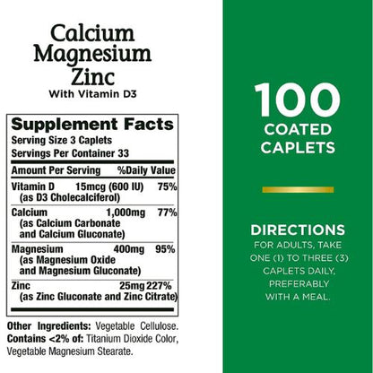 Naturess Bounty Calcium Magnesium Zinc 100 Caplets