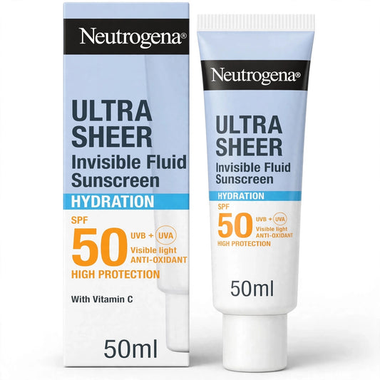Neutrogena Ultra Sheer Invisible Fluid Sunscreen Hydration SPF50+, 50ml