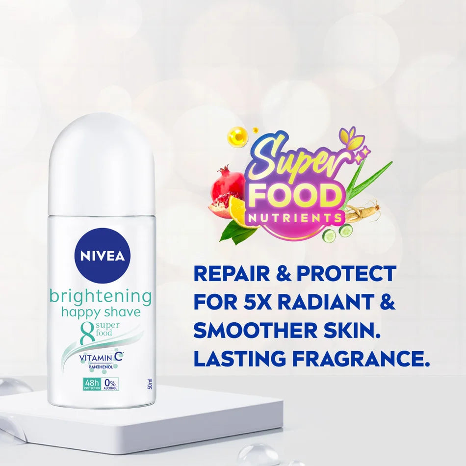 Nivea Brightening Happy Shave 8 Super Food Deodorant Roll-On 50ml