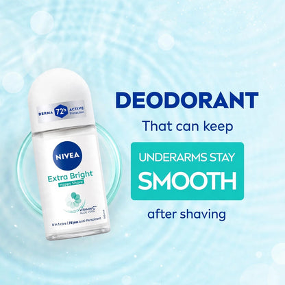 Nivea Extra Bright Happy Shave Deodorant Roll-On 50ml