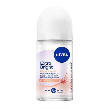 Nivea Extra Bright Peony & Vanilla Deodorant Roll-On 50ml