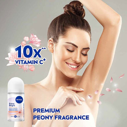 Nivea Extra Bright Peony & Vanilla Deodorant Roll-On 50ml