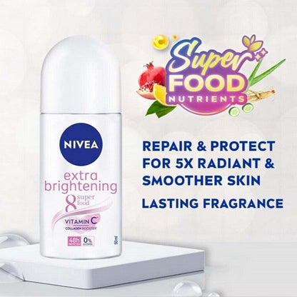 Nivea Extra Brightening 8 Super Food Deodorant Roll-On 50ml