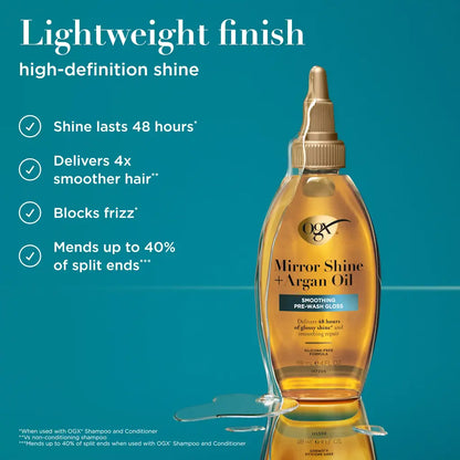 OGX Mirror Shine + Argan Oil Pre-Wash Gloss 118ml