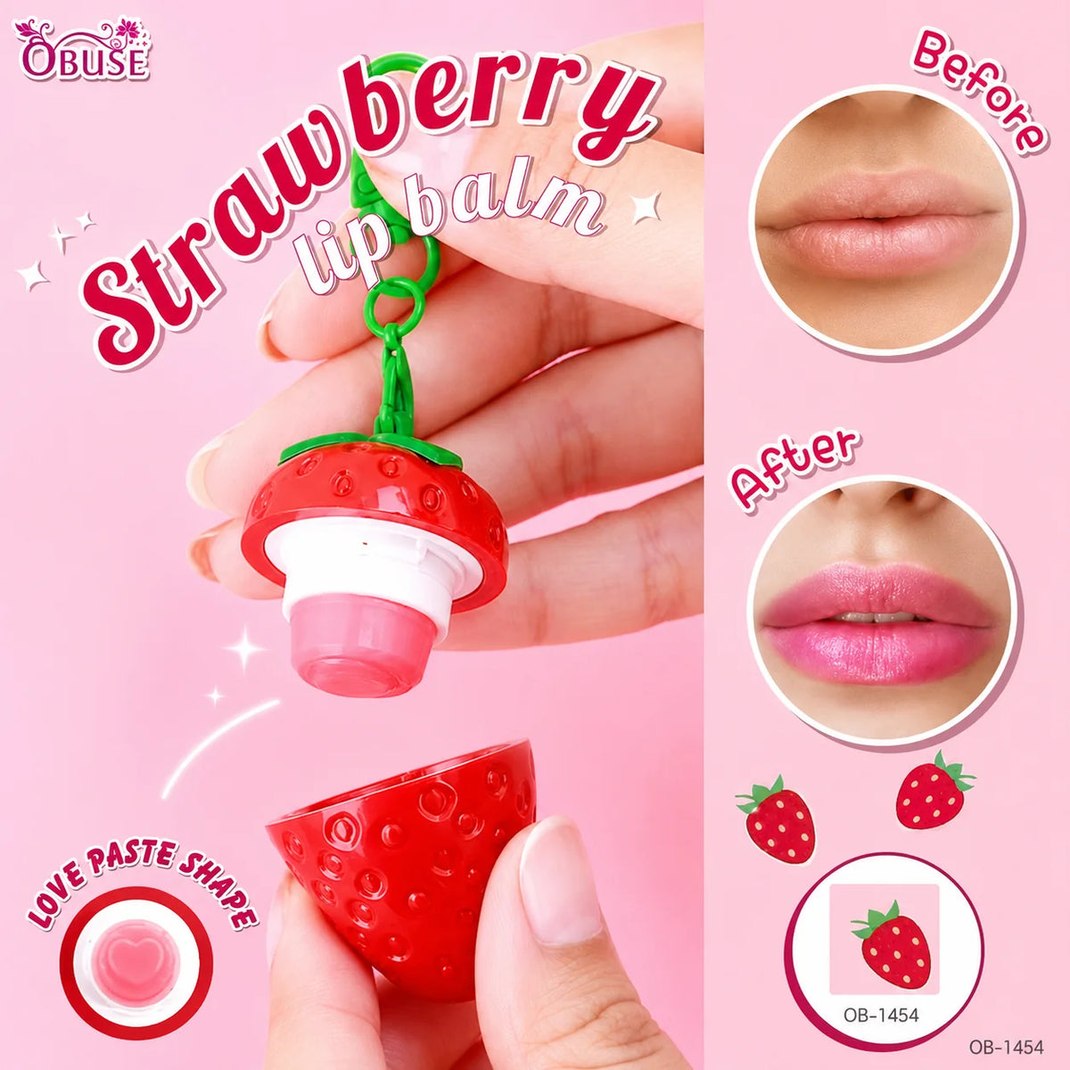 Obuse Strawberry Magic Lip Balm 3g