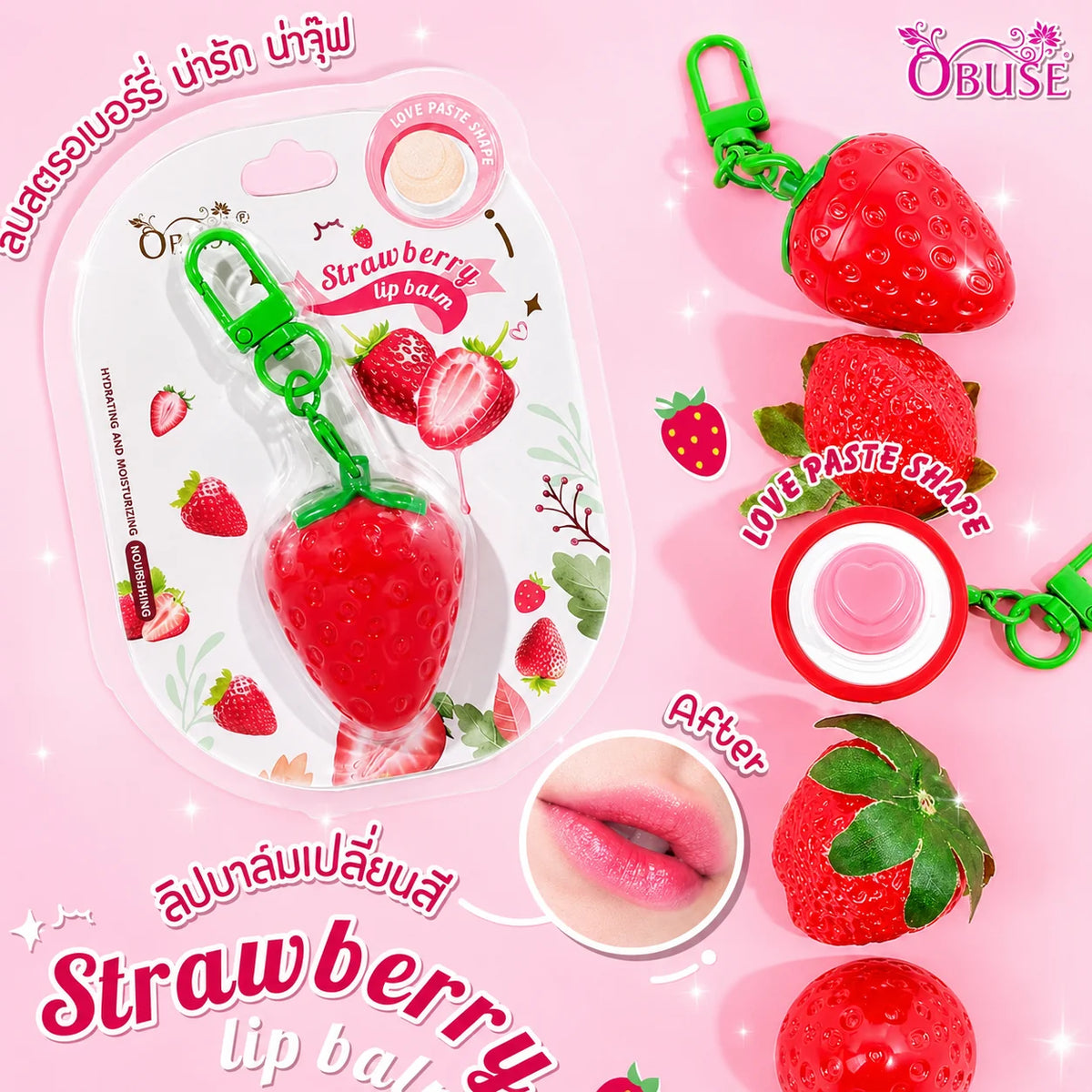 Obuse Strawberry Magic Lip Balm 3g