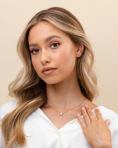 PAVOI 14K Gold Plated Solitaire Necklace - Rose Gold